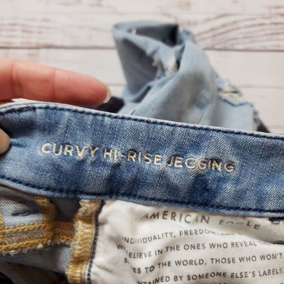 American Eagle Curvy High Rise Jeggings The Dream Jean Women’s - Picture 4 of 12